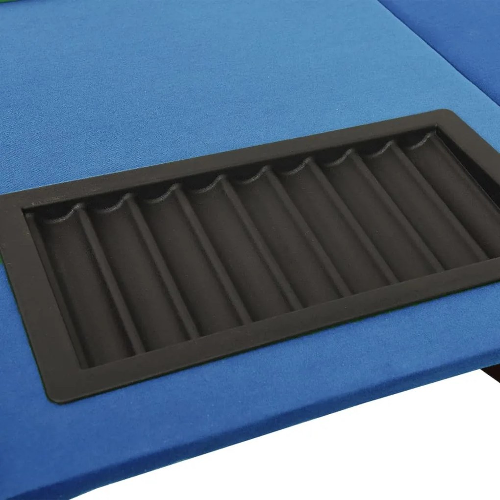 Mesa poker 10 jogadores 160x80x75cm c/ tabuleiro de fichas azul
