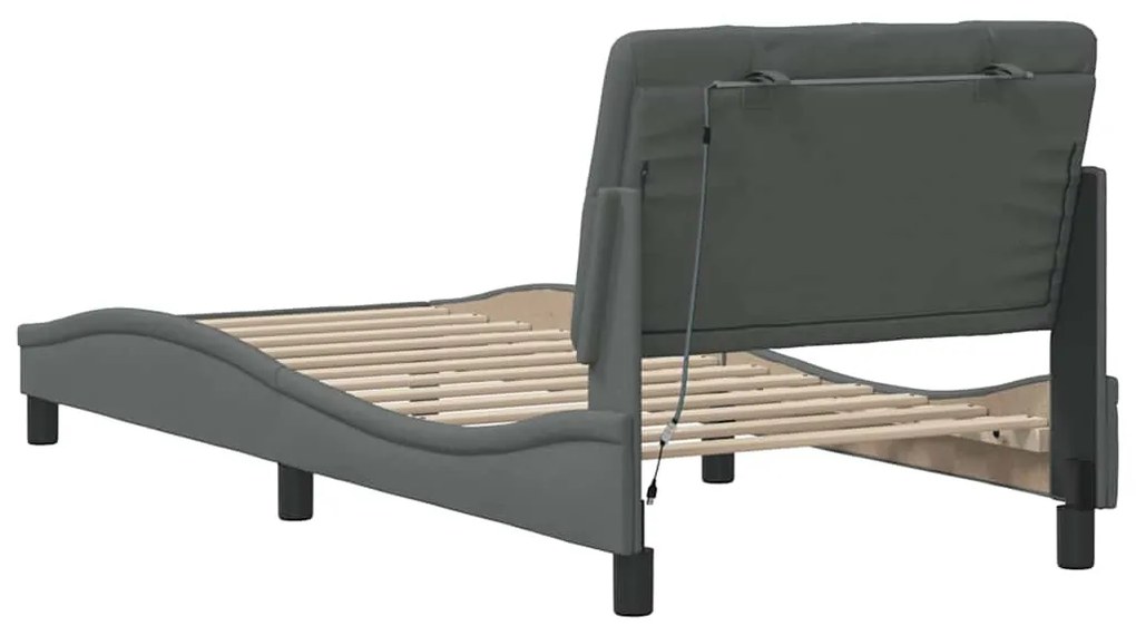 Estrutura de cama com LED sem colchão 90x200 cm tecido