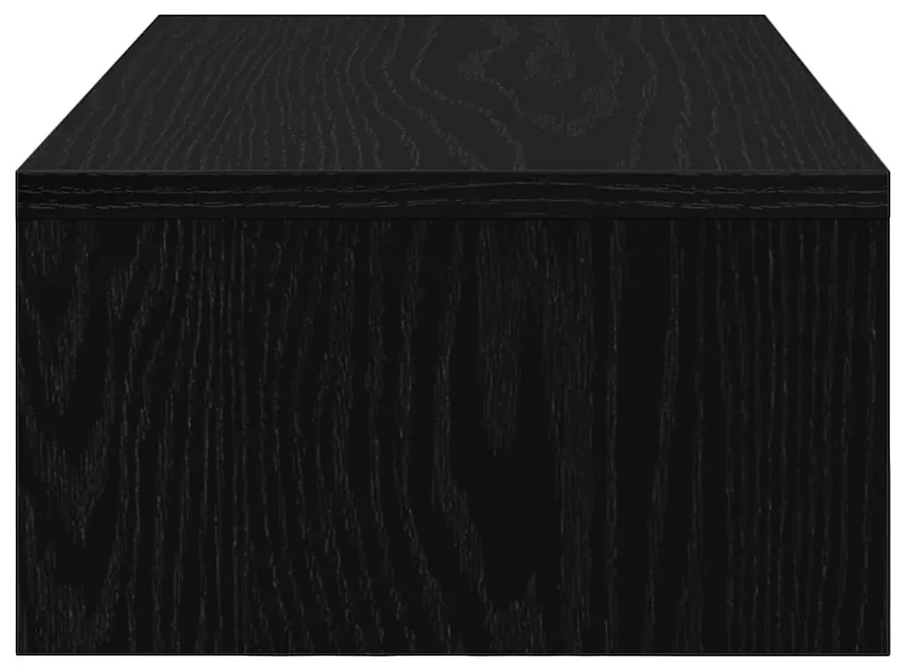 Suporte para monitor com gavetas deriv. madeira carvalho preto | BIANO