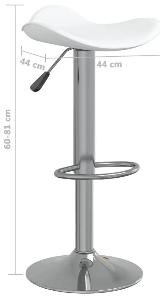 Bancos de bar 2 pcs aço cromado e couro artificial branco