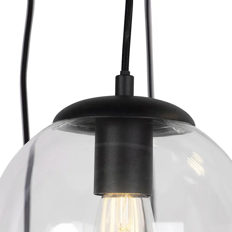 LED Candeeiro de suspensão inteligente preto 7 luzes incl. Wifi ST64 - Pallon Art Deco