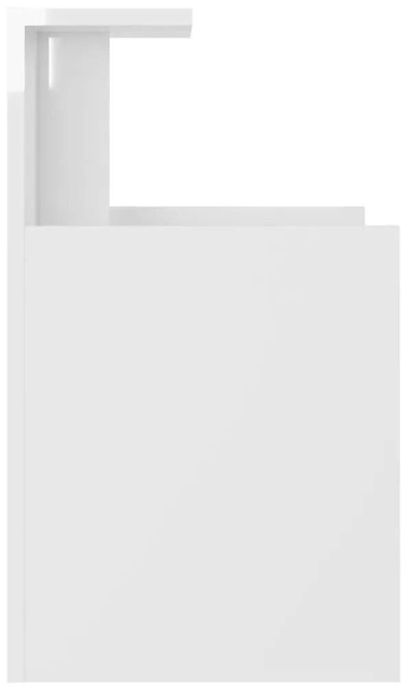 Mesa de cabeceira derivados de madeira branco brilhante