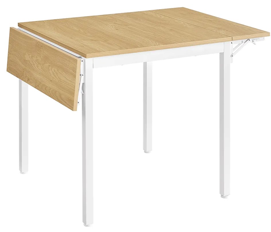 Mesa de jantar dobrável para 2-4 pessoas 78 x 120 x 76,2 cm carvalho natural e branco