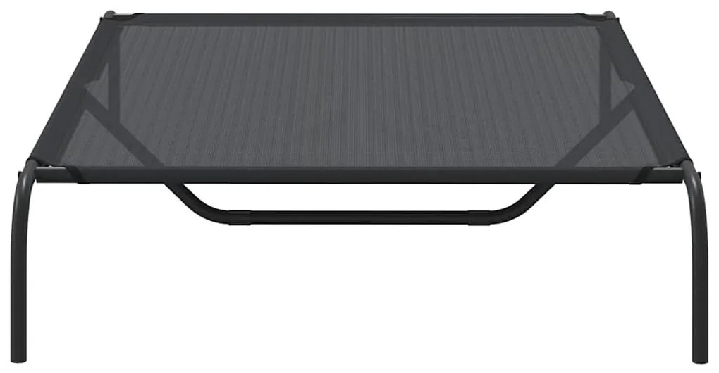 Cama para cães elevada 130x80x20 cm Textilene e aço preto