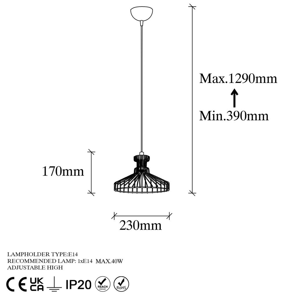 Candeeiro Chandelier Events – Dourado Brilhante – 23 x 23 x 129 cm