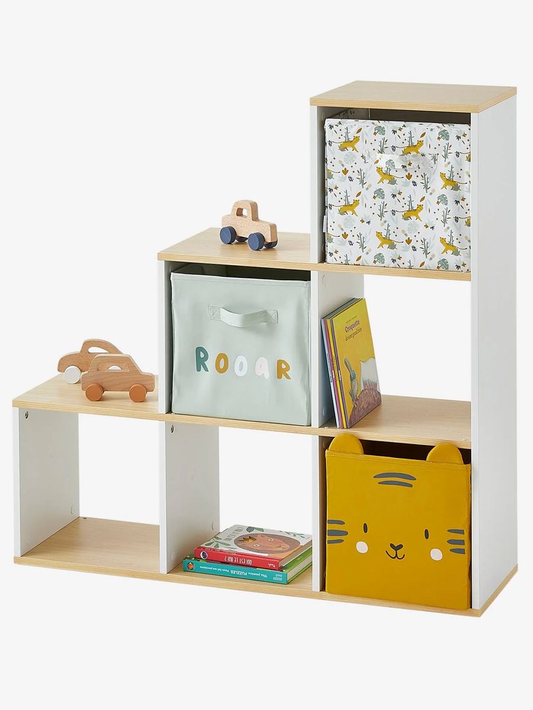 Móvel Montessori, com 6 compartimentos branco escuro bicolor/multicol