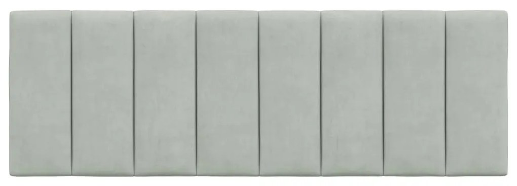 Almofadão de cabeceira 120 cm veludo cinzento-claro