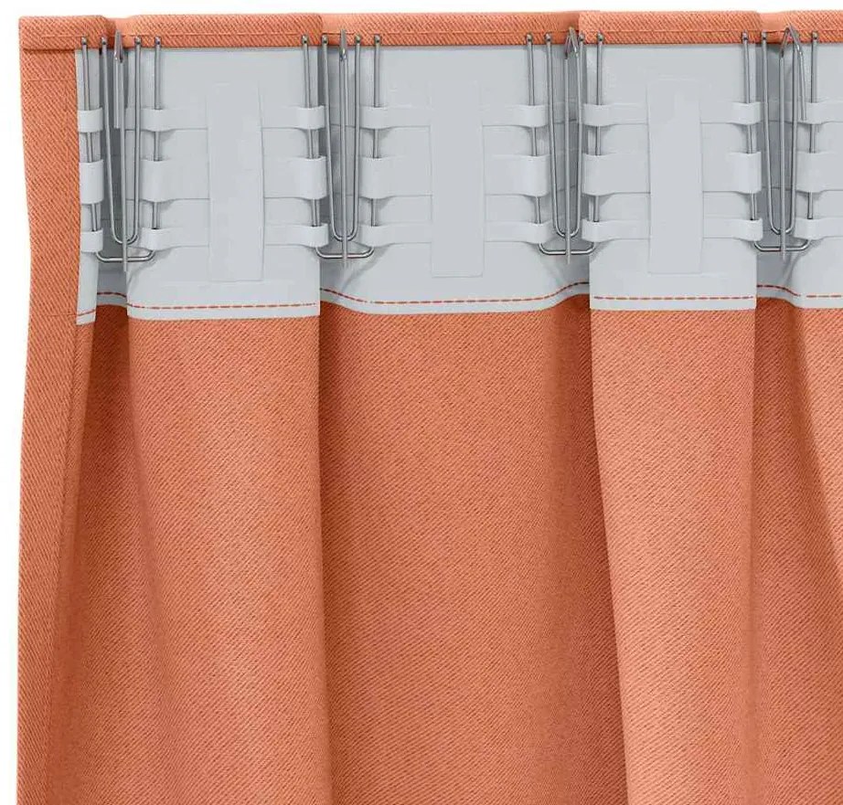 Cortinas com cortinas 2 pcs Terracota 140 x 140 cm Poliéster