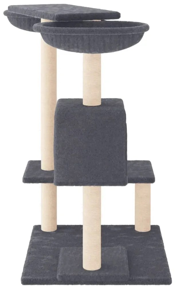 Árvore p/ gatos c/ postes arranhadores 82 cm cinzento-escuro