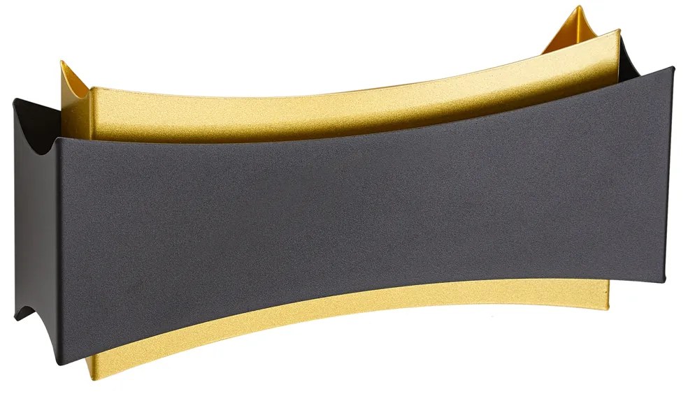 Candeeiro de parede moderno preto com dourado - Plats Moderno