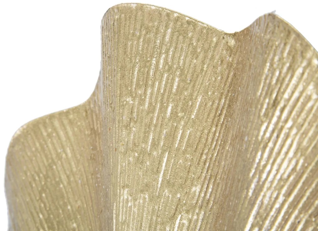 Castiçal de Parede "Glam Leaf" em Metal Dourado – 41x11,5x40 cm