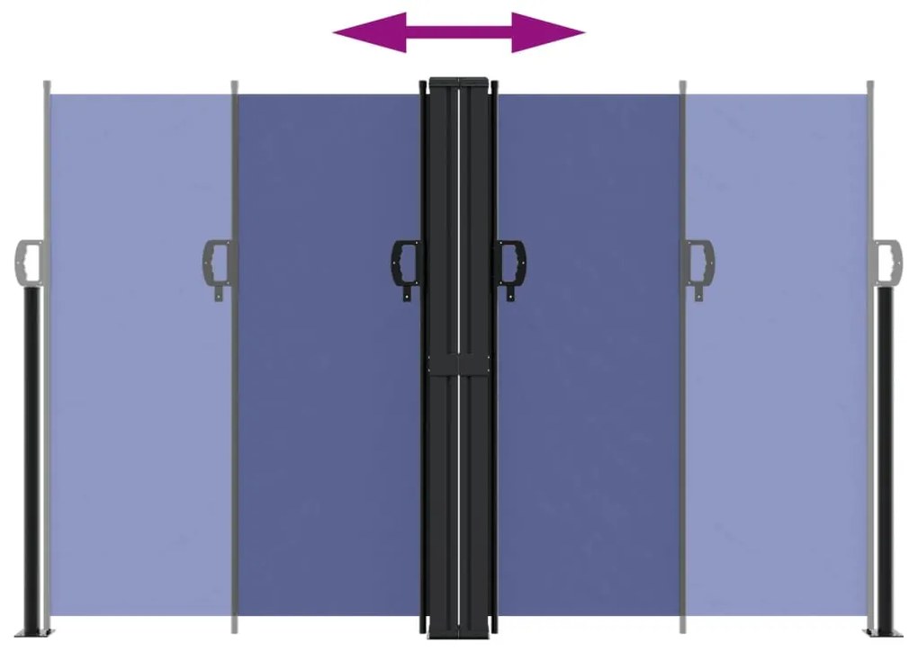 Toldo lateral retrátil 160x600 cm azul