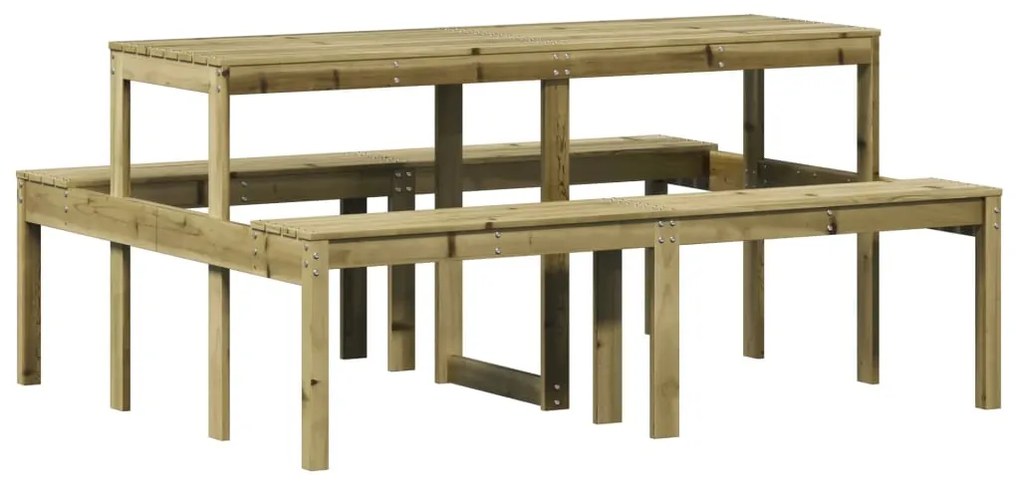 Mesa de piquenique 160x134x75 cm madeira de pinho impregnada