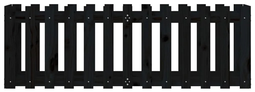 Canteiro elevado c/ design cerca 150x50x50cm pinho maciço preto