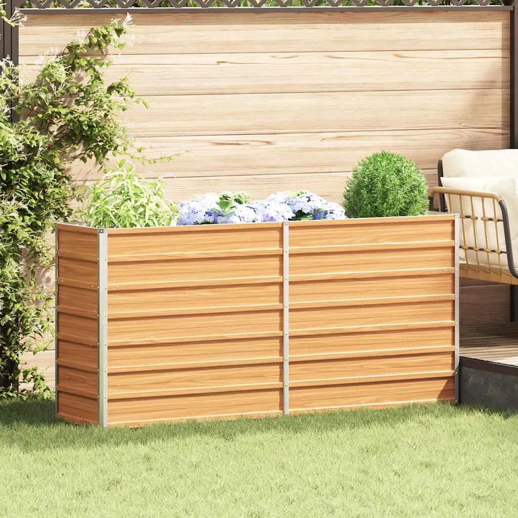 vidaXL Canteiro de jardim elevado Marrom Claro 160 x 40 x 45 cm