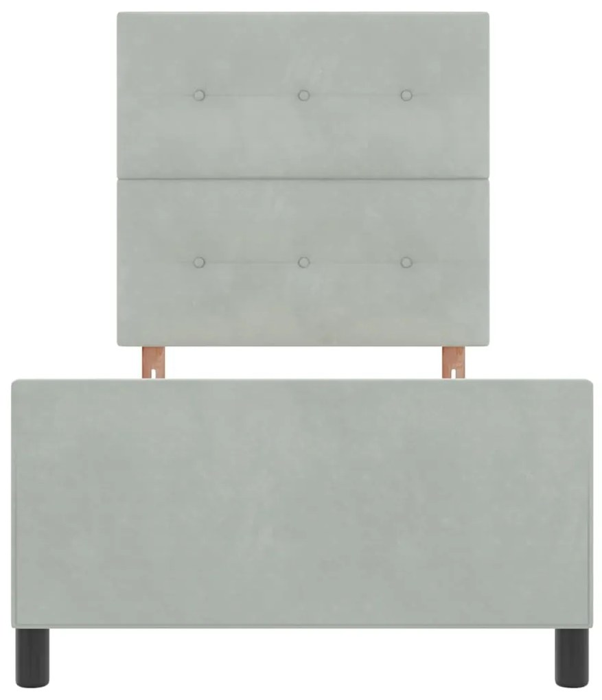 Cama de Veludo Cinza Claro vidaXL 80x200 cm