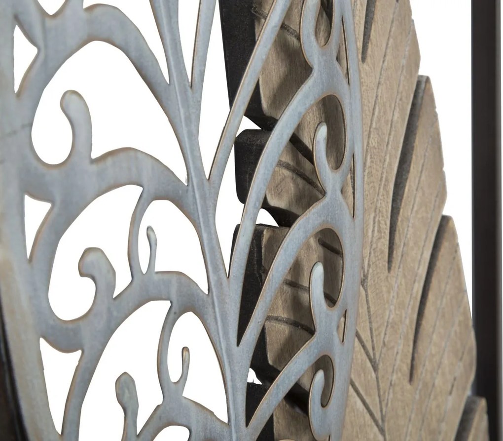 DECORAÇÃO DE PAREDE FOGLIE -B- 30,5X2,5X99,5 CM DOURADO E PRATEADO