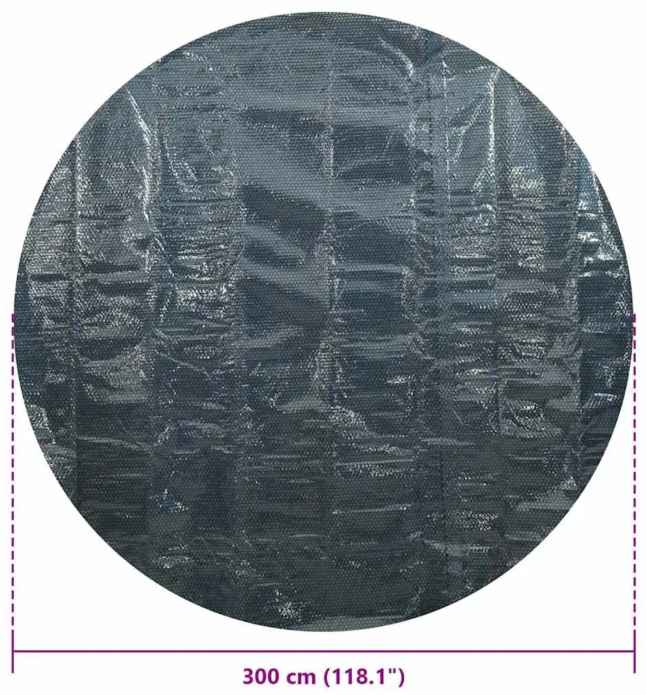 Película p/ piscina PE solar flutuante 300 cm preto e azul