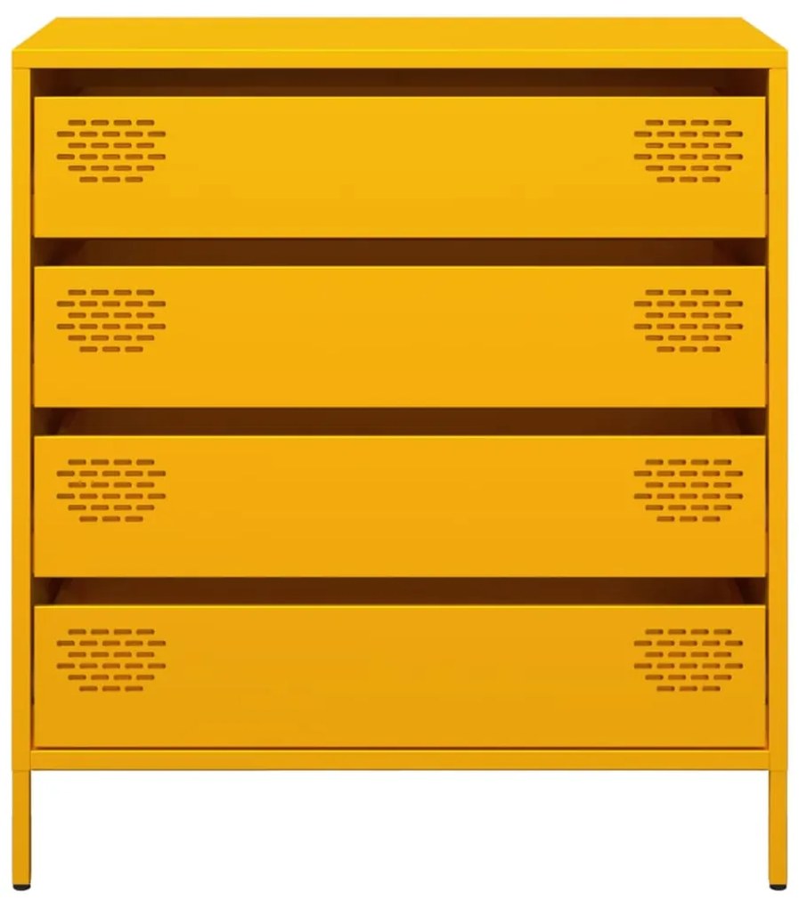 Aparador 68x39x73,5 cm aço laminado a frio amarelo mostarda