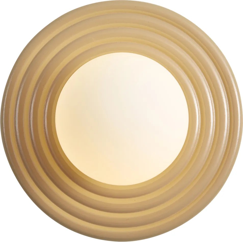 Retro Wall Lamp Taupe with Opal Round 20cm IP44 - Lila