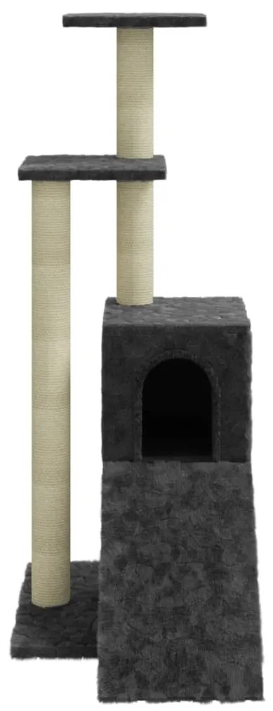 Árvore p/ gatos c/ postes arranhadores sisal 92 cm cinza-escuro