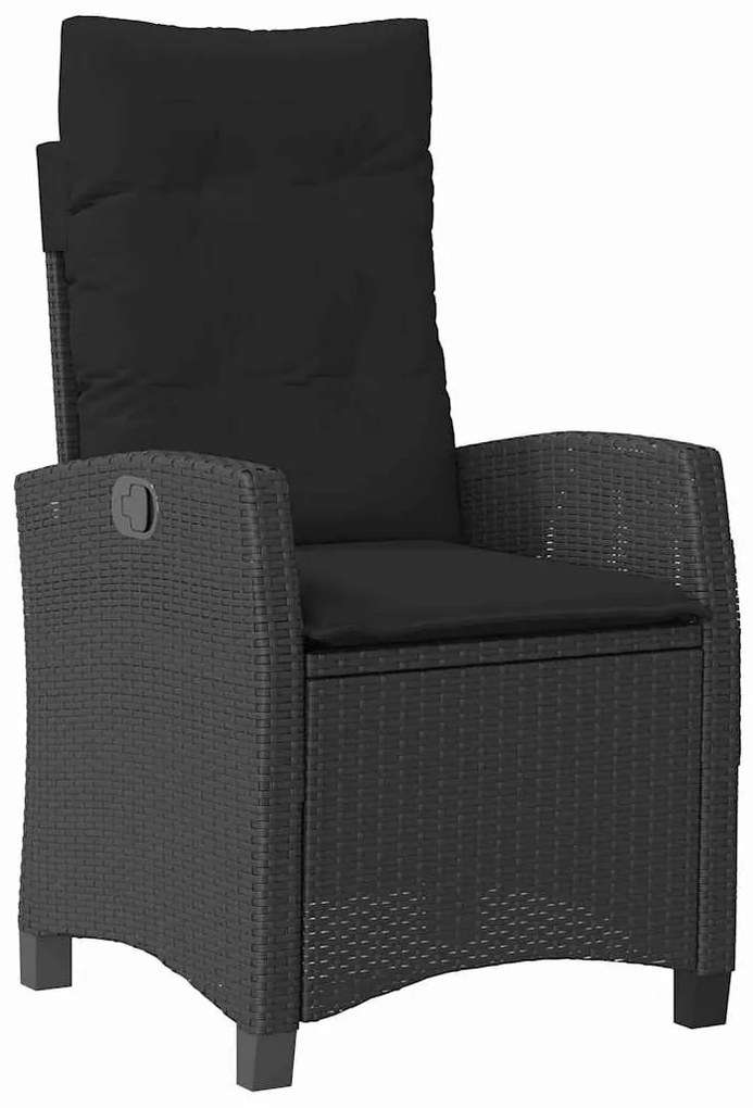 Conjunto de Jantar para Jardim com 7 Peças e Almofadas - Preto em Ratt