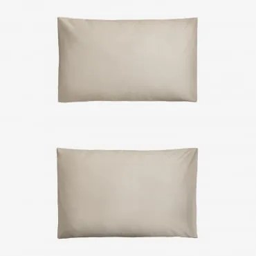 Pack De 2 Fronhas De Cetim De 300 Fios Sampras Nude Beige & 50 X 75 Cm - Sklum