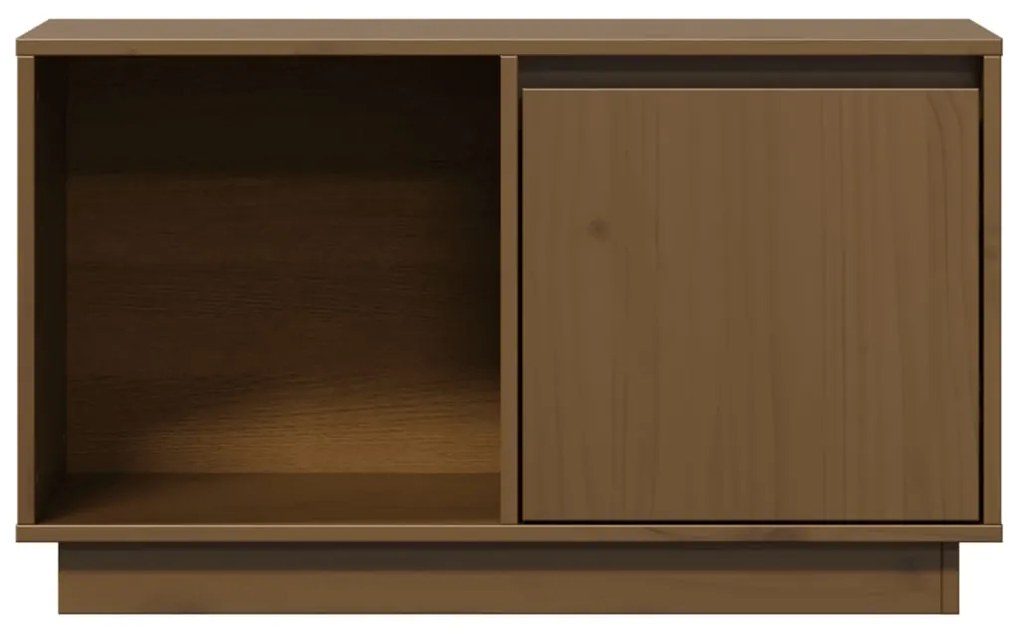 Móvel de TV 74x35x44 cm madeira de pinho maciça castanho mel
