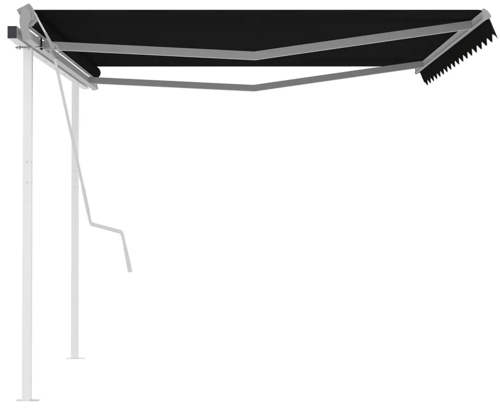 Toldo retrátil manual com postes 4x3,5 m antracite