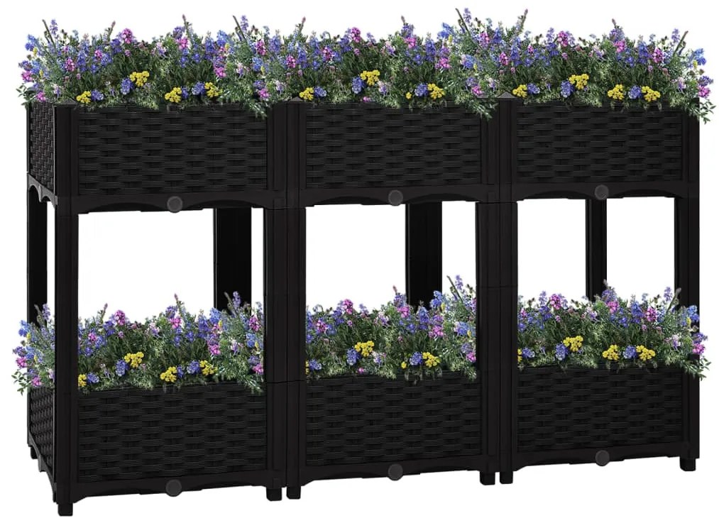vidaXL Canteiro elevado 120x40x71 cm polipropileno