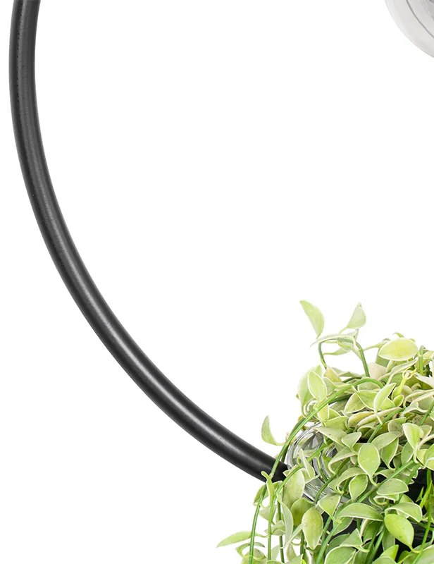 Candeeiro de suspensão moderno preto com vidro redondo - Roslini