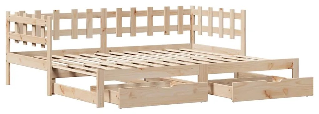 Sofá-cama com gavetão e gavetas sem colchão 90x200 cm