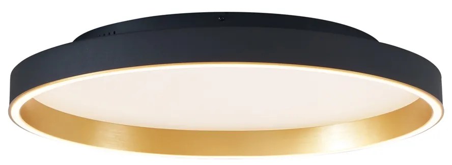 Plafon de design preto com dourado 60cm incl. LED com interruptor de 3 níveis - Ingo Design