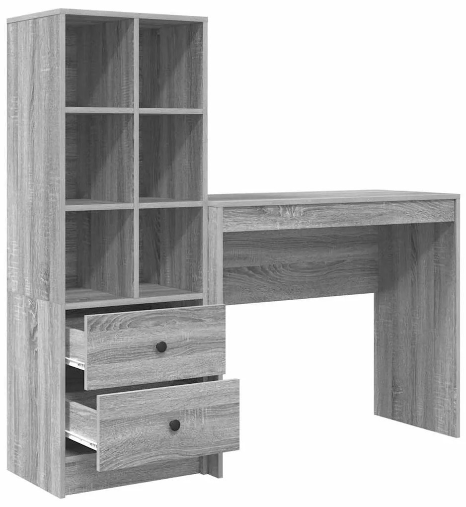 Mesa com Armazenamento Cinza Sonoma Madeira Derivada