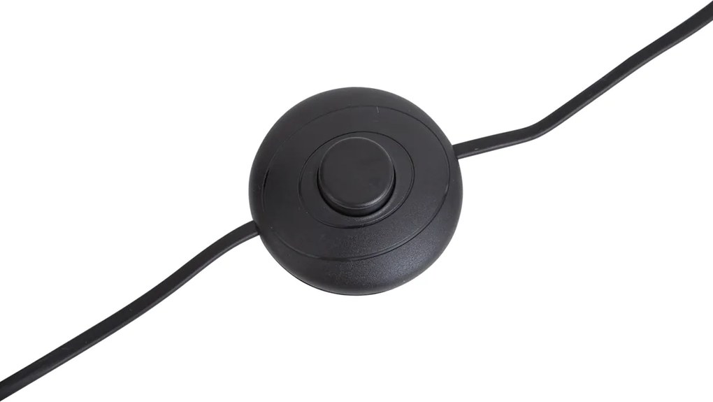 Candeeiro de pé em latão com abajur oval com design de folha e interior dourado 50cm - Thijmen