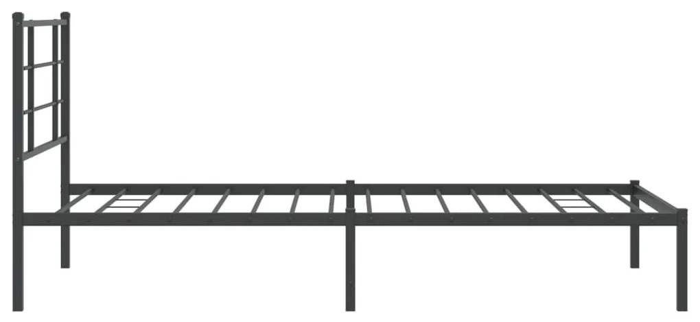 Estrutura de cama com cabeceira 107x203 cm metal preto