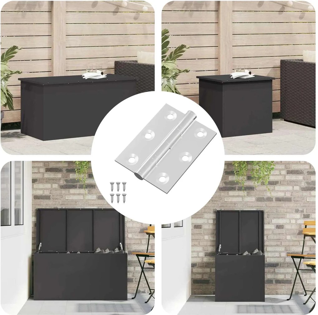 vidaXL Dobradiça 12 pcs Prateado 50 x 38 x 1,3 mm Aço