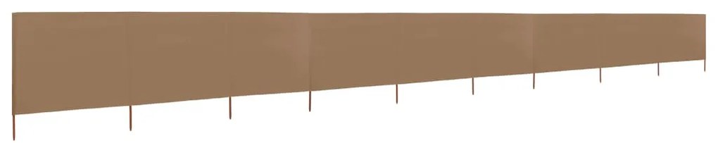 Para-vento com 9 painéis em tecido 1200x160cm cinza-acastanhado