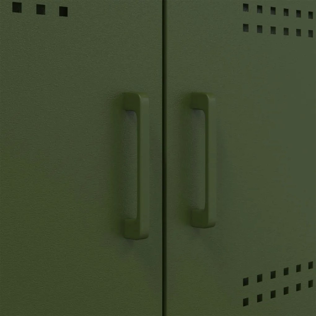 Aparador alto 68x39x113 cm aço verde azeitona
