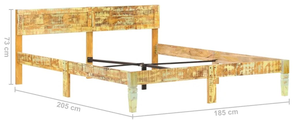 Estrutura de cama madeira recuperada maciça 180x200 cm