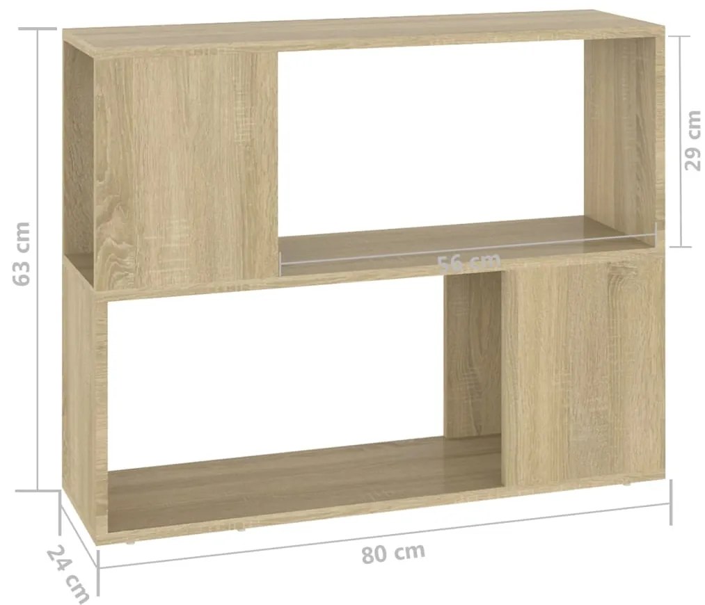 Móvel de TV 80x24x63 cm contraplacado cor carvalho sonoma