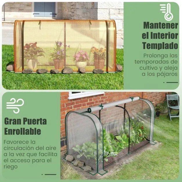Mini estufa com porta com fecho de correr Cobertura impermeável em PE Estrutura metálica 118 x 55 x 60 cm - Branca