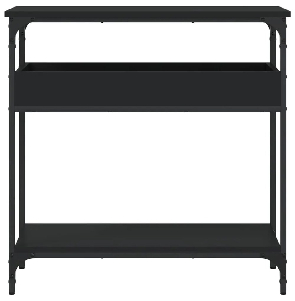 Mesa consola c/ prateleira 75x29x75 cm derivados madeira preto