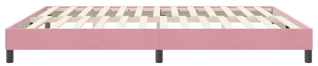 Estrutura de cama com colchão 180x220 cm veludo rosa