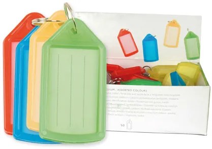 Chaveiro Porta-Etiquetas Q-Connect Caixa de 40 Unidades Cores Sortidas