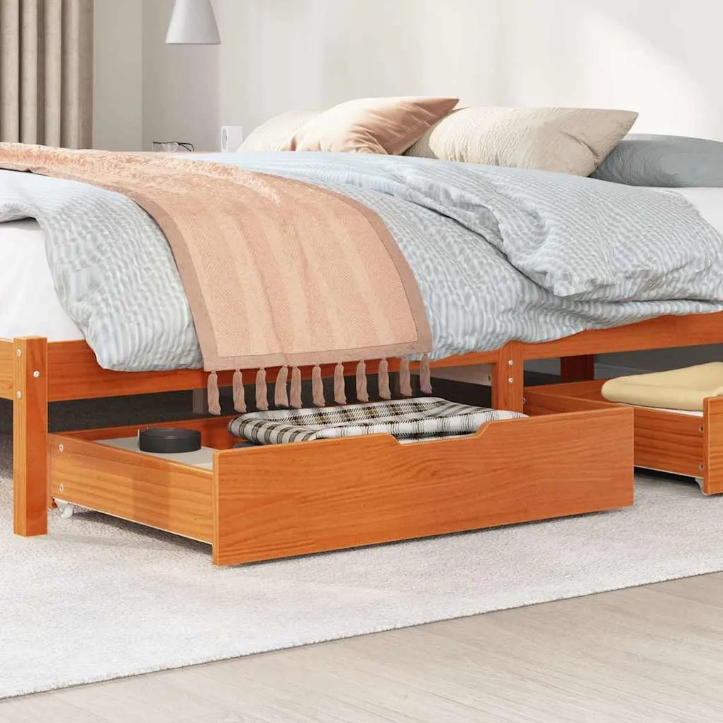 Gavetas para cama 2 pcs 85x55x17 cm pinho maciço castanho-mel