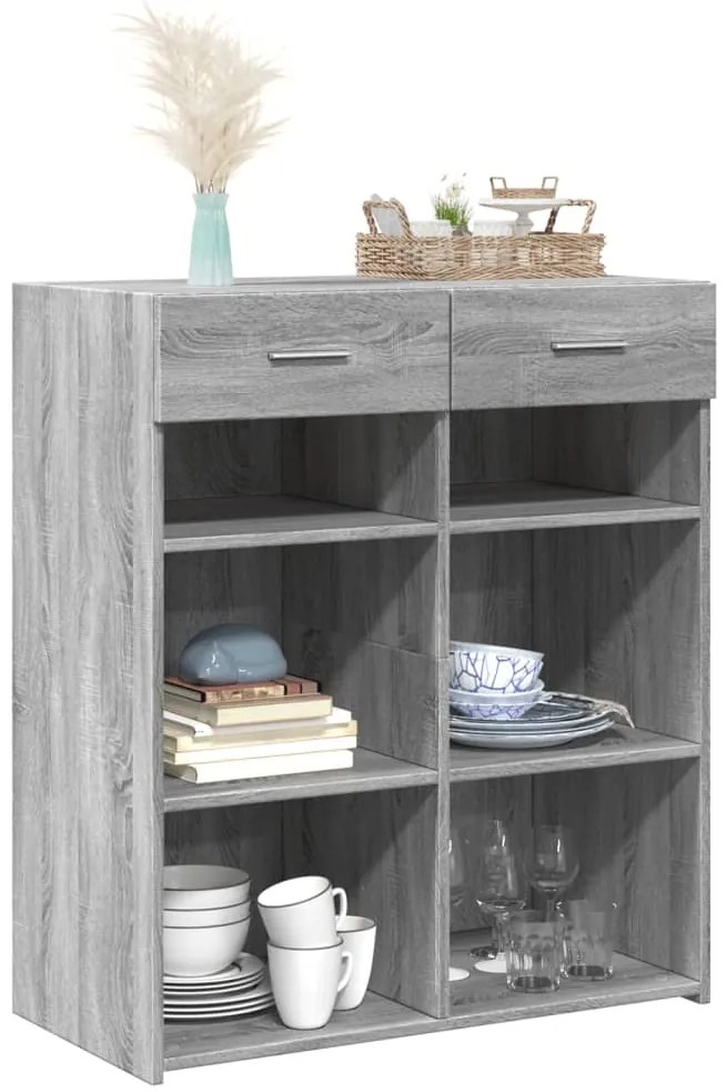 Aparador 80x42,5x93 cm derivados de madeira cinzento sonoma