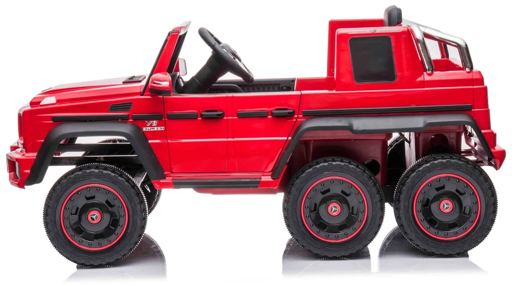 Carro elétrico para crianças Mercedes-Benz G63 AMG 6X6, monolugar, 6 rodas com suspensão independente, Motor 2 x 45W, Bateria 12V10AH, Rodas e assento