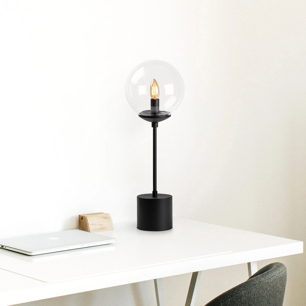 Candeeiro de Mesa Globo – Preto – 20 x 20 x 57 cm