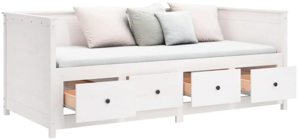 Sofá-cama sem colchão 80x200 cm madeira de pinho maciça branco